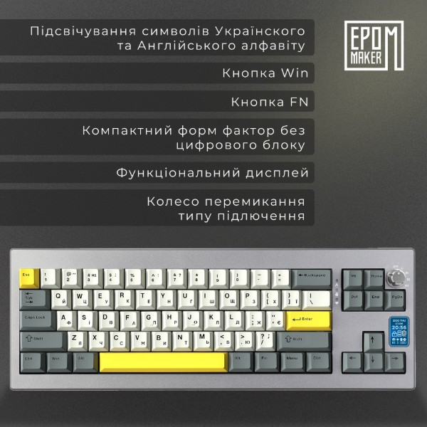 Фото - Клавиатура беспроводная игровая EPOMAKER Shadow-X Flamingo Switch Hot-Swap RGB Black (SHX-B-F)