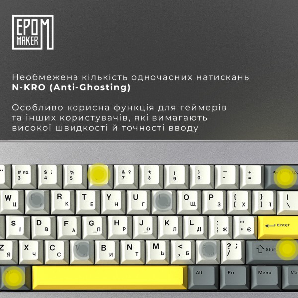 Фото - Клавиатура беспроводная игровая EPOMAKER Shadow-X Flamingo Switch Hot-Swap RGB Black (SHX-B-F)