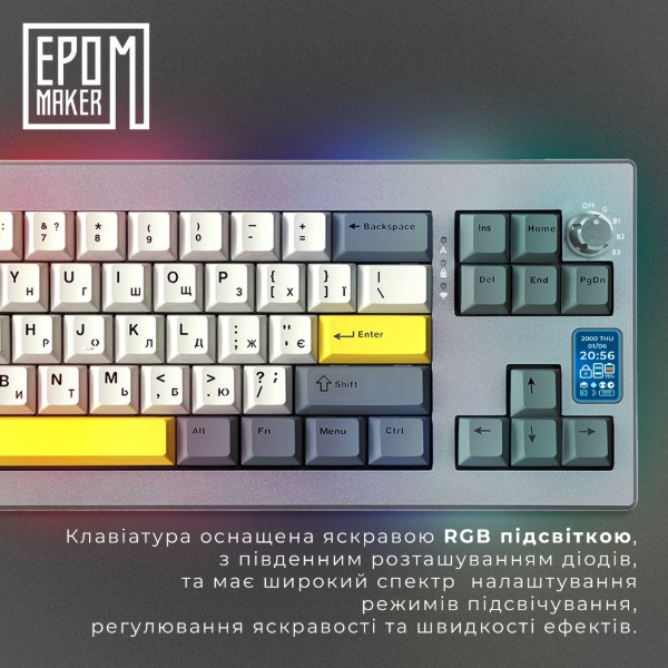 Фото - Клавиатура беспроводная игровая EPOMAKER Shadow-X Flamingo Switch Hot-Swap RGB Black (SHX-B-F)