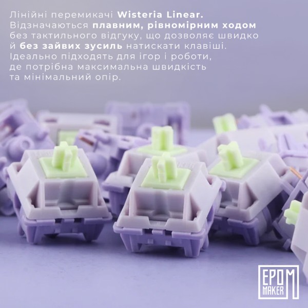 Фото - Клавиатура беспроводная игровая EPOMAKER Shadow-X Wisteria Linear Switch Hot-Swap RGB White (SHX-W-WL)