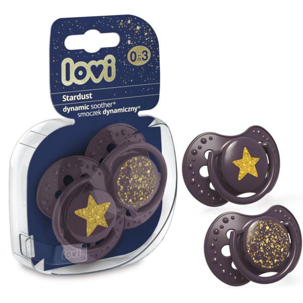 Фото - Симметричная пустышка Lovi 0-3 мес 2 шт. Stardust фиолетовая (22/892_violet)
