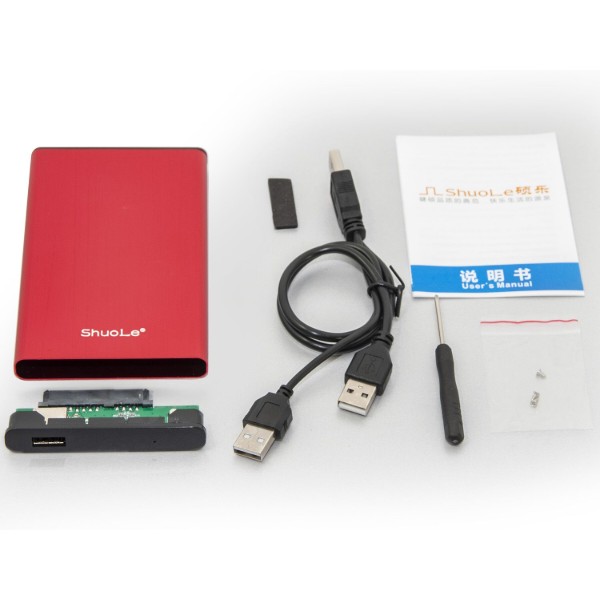 Фото - Зовнішній карман Shuole для 2.5" HDD/SSD USB 2.0 (U25K RED)