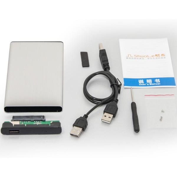 Фото - Зовнішній карман Shuole для 2.5" HDD/SSD USB 2.0 (U25K SILVER)