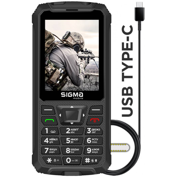 Фото - Уценка - Мобильный телефон Sigma mobile X-treme PR68 TYPE-C Black