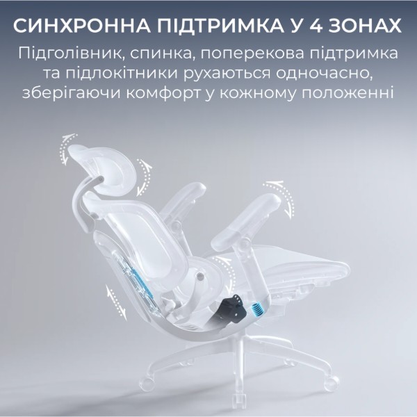 Фото - Крісло офісне Sihoo White (C300-LITE-V2-B102)