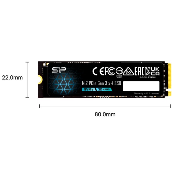 Фото - SSD-накопичувач внутрішній Silicon Power A60 512GB M.2 2280 PCle 3.0 x4 2280 NVMe (SP512GBP34A60M28)