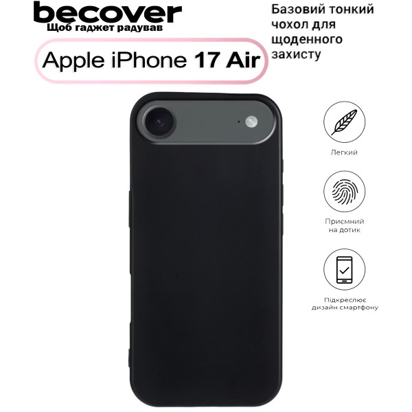 Фото - Чохол для смартфону BeCover for Apple iPhone 17 Air Black (713758)