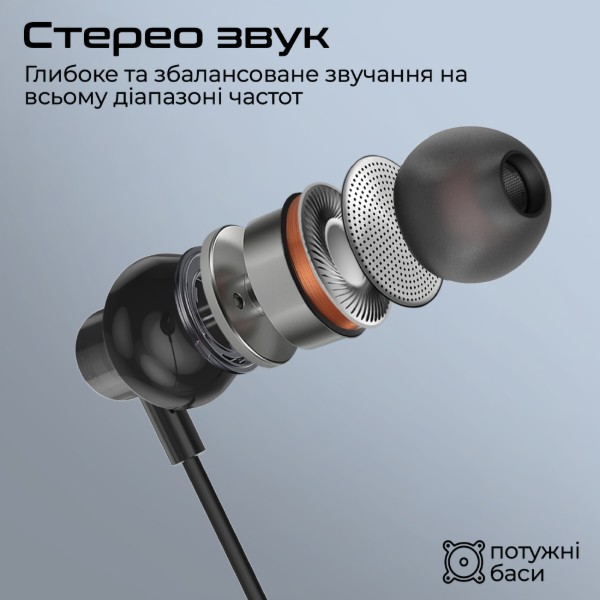 Фото - Наушники вкладыши проводные Promate silken-c.black