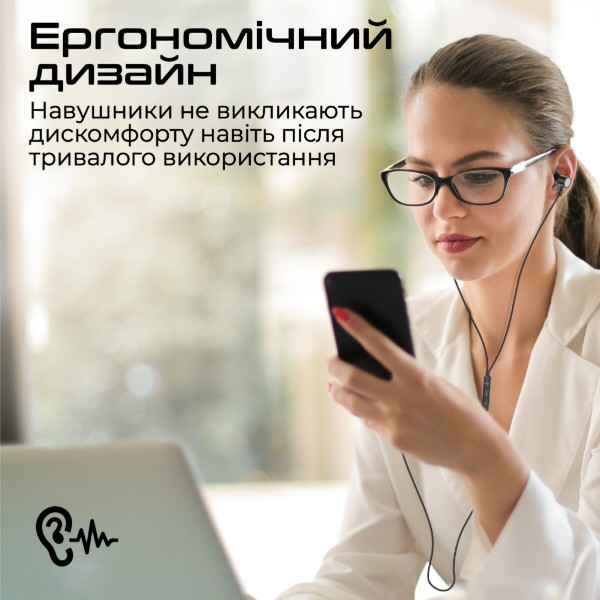 Фото - Наушники вкладыши проводные Promate silken-c.black