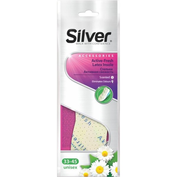 Фото - Стельки Silver ВСЕСЕЗОННЫЕ Анти-запах с активированным углем (8690757000723)