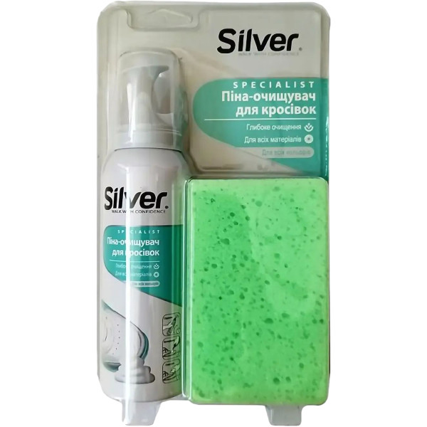 Фото - Гель-очищувач для взуття Silver для спортивного взуття 125мл +Губка (8690757009399) Фото - Гель-очищувач для взуття Silver для спортивного взуття 125мл +Губка (8690757009399)