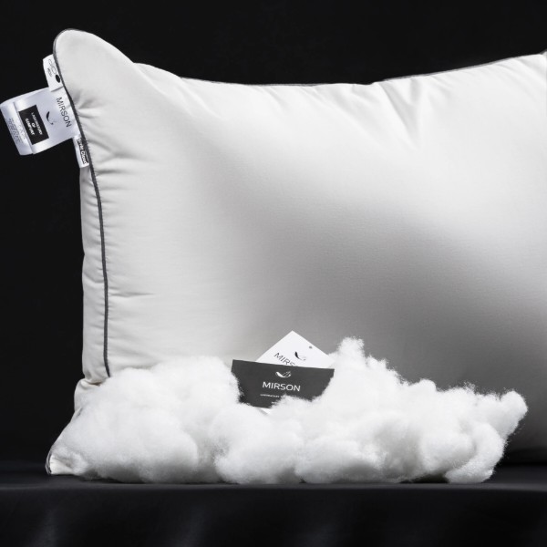 Фото - Подушка стандартная MirSon №1024 "Silver Cloud" с эвкалиптом низкая 60х60 (2200010363593)