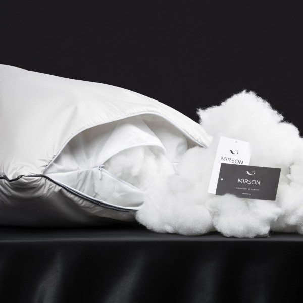 Фото - Подушка стандартна MirSon Шовкова №1029 "Silver Cloud" висока 70х70 (2200010363937)