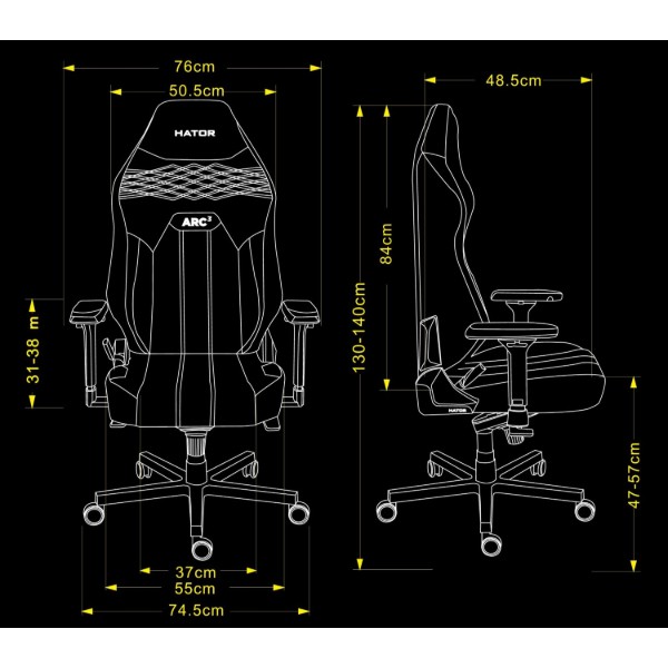 Фото - Крісло для геймерів Hator Arc 3 L PU (HTC3400L) Black