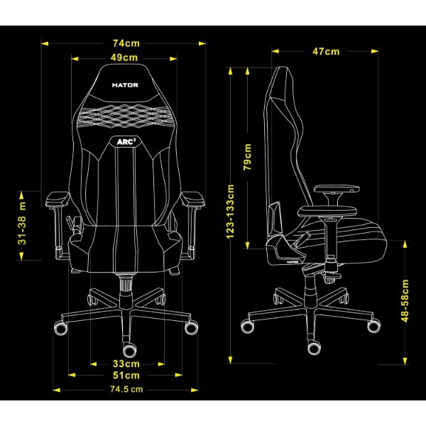 Фото - Кресло для геймеров Hator Arc 3 S PU (HTC3400S) Black