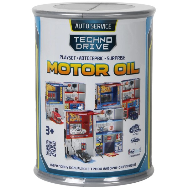 Фото - Ігровий набір TechnoDrive MOTOR OIL - АВТОСЕРВІС З МІНІ-МОДЕЛЮ ЗМІНИ КОЛІР в асортименті (SK-112YKS)