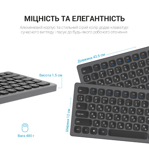 Фото - Клавиатура беспроводная OfficePro SK1550 Wireless Black (SK1550B)