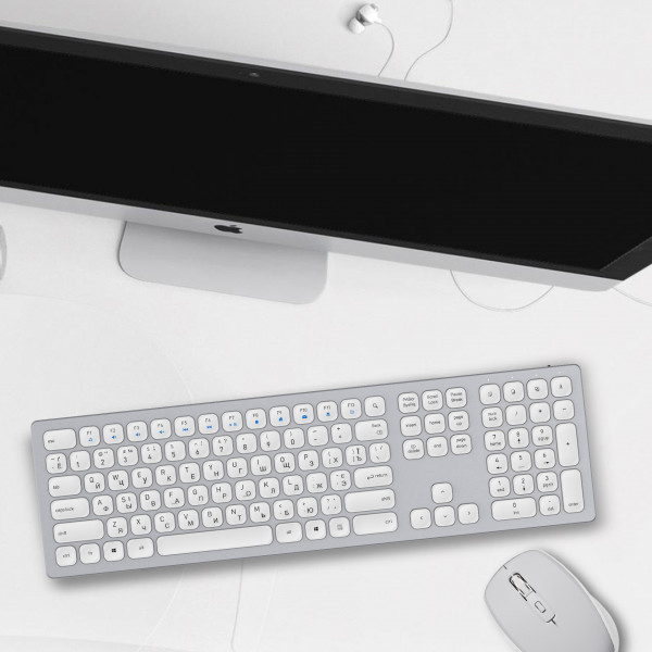 Фото - Клавіатура бездротова OfficePro SK1550 Wireless White (SK1550W)
