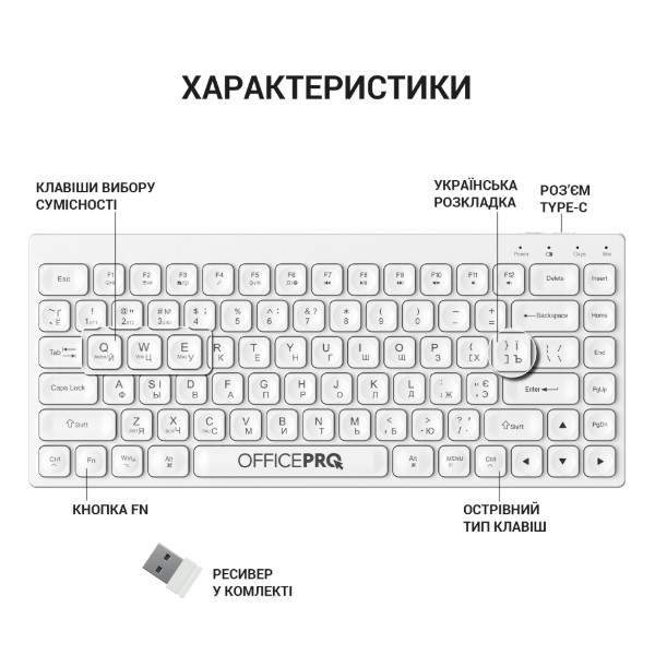 Фото - Клавиатура беспроводная OfficePro SK955W
