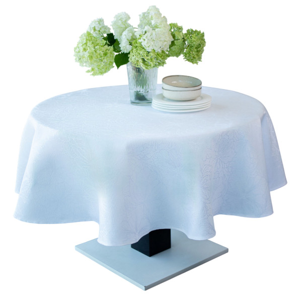 Фото - Скатерть круглая Едельвіка Мелисса белая d-160 см (116-23/00)