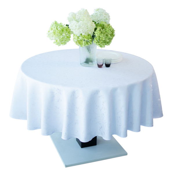 Фото - Скатерть круглая Едельвіка Роял белая d-160 см (116-23/00)