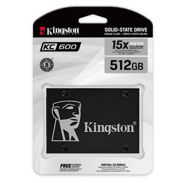 Фото - SSD-накопичувач внутрішній Kingston 2.5'' 512GB KC600 SATA 3.0 (SKC600/512G)