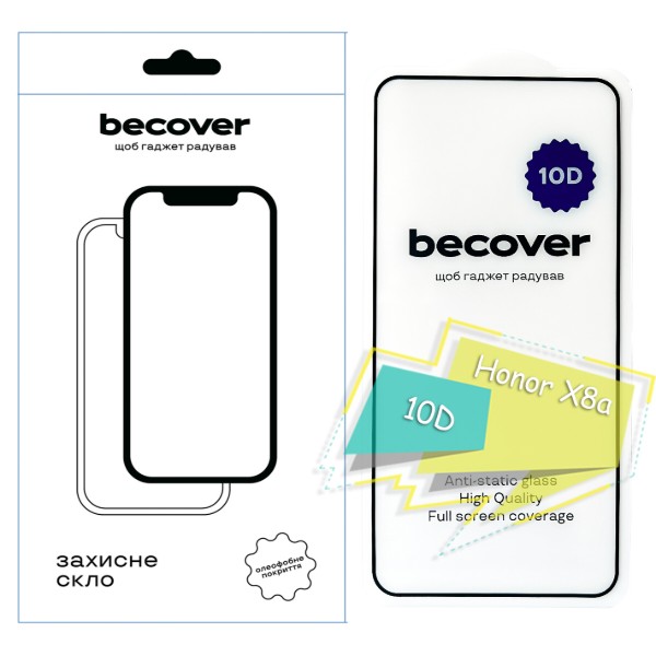 Фото - Захисне скло для смартфону BeCover for Honor X8a 10D Black (713163)