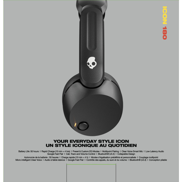 Фото - Навушники накладні бездротові Skullcandy Icon 180 Black (S5IEW-T740)