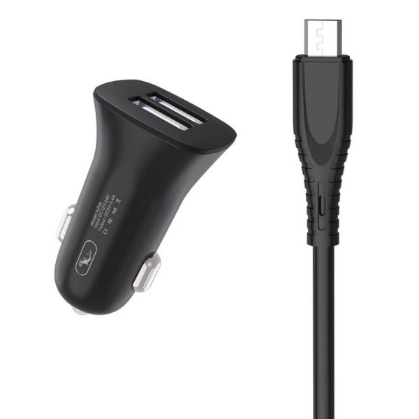 Фото - Автомобильное зарядное устройство SkyDolphin SZ09V 2USB, 3.4A Black (AZP-000111) + кабель microUSB