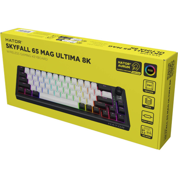 Фото - Клавиатура беспроводная игровая Hator Skyfall 65 MAG ULTIMA 8K wireless Black/White (HTK3860UA)