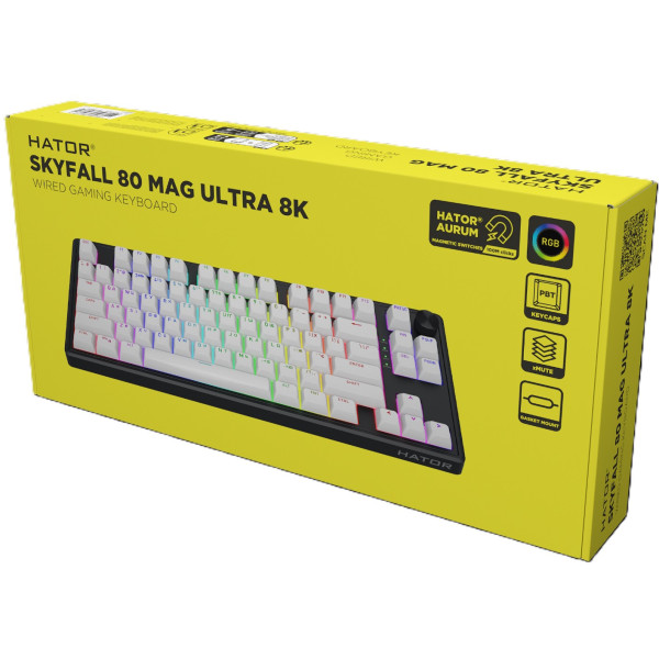 Фото - Клавиатура проводная игровая Hator Skyfall 80 MAG ULTRA 8K (HTK1880UA) black-white