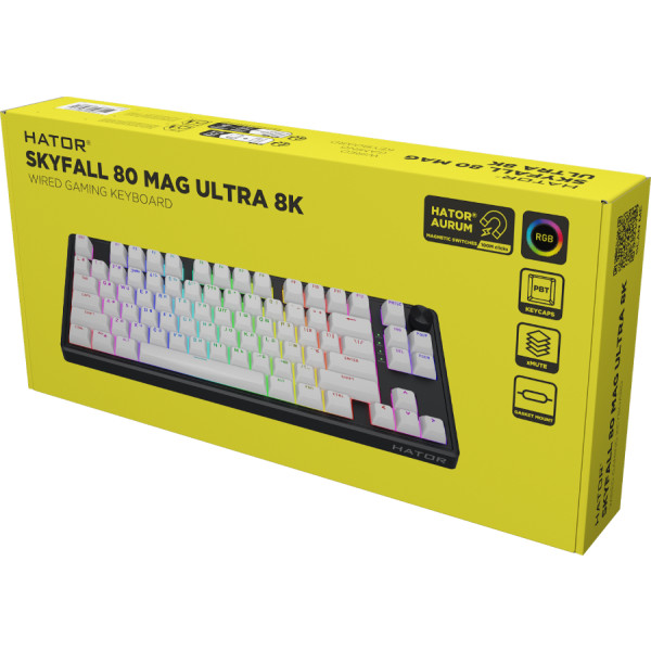 Фото - Клавіатура дротова ігрова Hator Skyfall 80 MAG ULTRA 8K (HTK1880UA) black-white