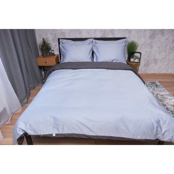 Фото - Комплект постільної білизни Moon&Star Satin Premium Skyline Gray 160х220 нав. 4х70х70 (MS-820002882)