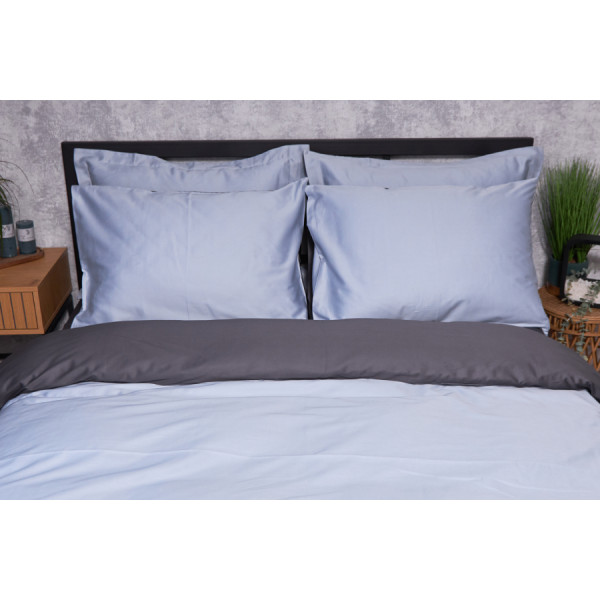 Фото - Комплект постільної білизни Moon&Star Satin Premium Skyline Gray 160х220 нав. 4х70х70 (MS-820002882)