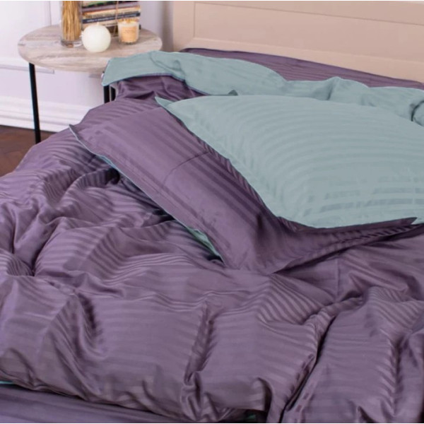 Фото - Комплект постельного белья детский MirSon Satin Stripe 30-0015 + 30-0011 Skylly 110х140 (2200005246825)