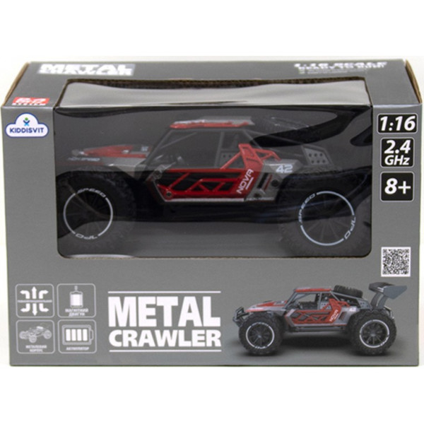Фото - Радіокерована машинка Sulong Toys METAL CRAWLER з р/к - NOVA (сіро-червоний, метал. корпус, акум.3,7V, 1:16) (SL-231RHGR)
