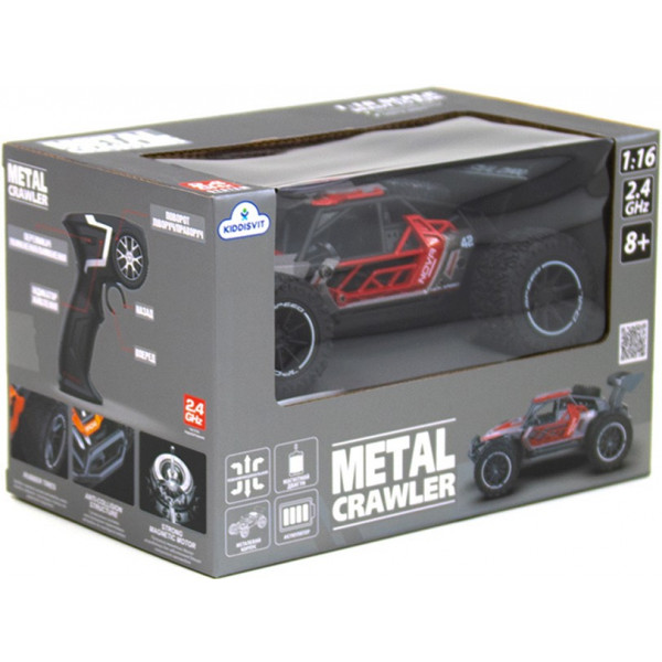 Фото - Радіокерована машинка Sulong Toys METAL CRAWLER з р/к - NOVA (сіро-червоний, метал. корпус, акум.3,7V, 1:16) (SL-231RHGR)