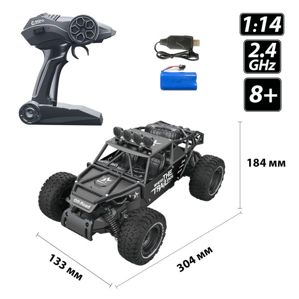 Фото - Радиоуправляемая машинка Sulong Toys OFF-ROAD CRAWLER на р/у – RACE (матовый черный, металл. корпус, аккум.6V, 1:14) (SL-309RHMBl)