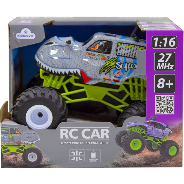 Фото - Радіокерована машинка Sulong Toys BIGFOOT з р/к – DINOSAUR (1:16, 27 МГц (MHz)) (SL-360RHGR)