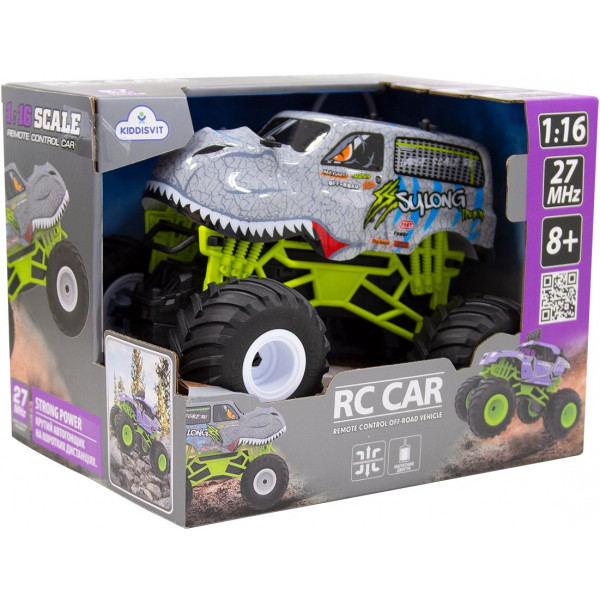 Фото - Радіокерована машинка Sulong Toys BIGFOOT з р/к – DINOSAUR (1:16, 27 МГц (MHz)) (SL-360RHGR)