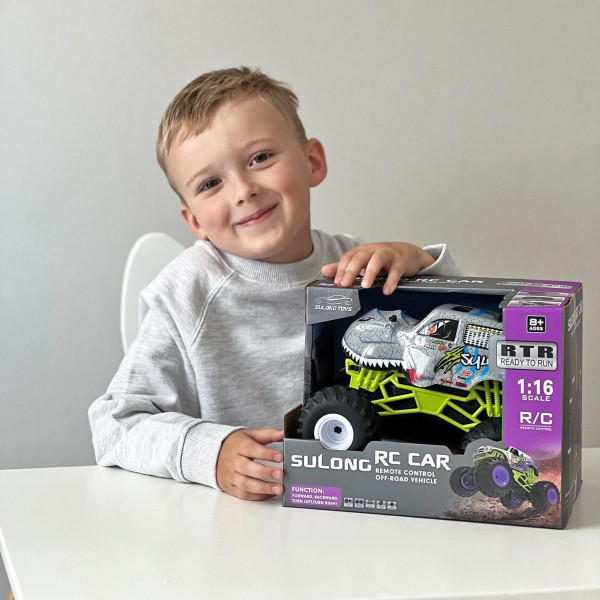 Фото - Радіокерована машинка Sulong Toys BIGFOOT з р/к – DINOSAUR (1:16, 27 МГц (MHz)) (SL-360RHGR)