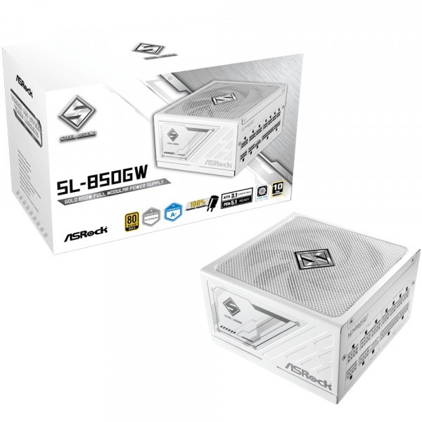 Фото - Блок питания для ПК ASRock Steel Legend White 850W (SL-850GW)
