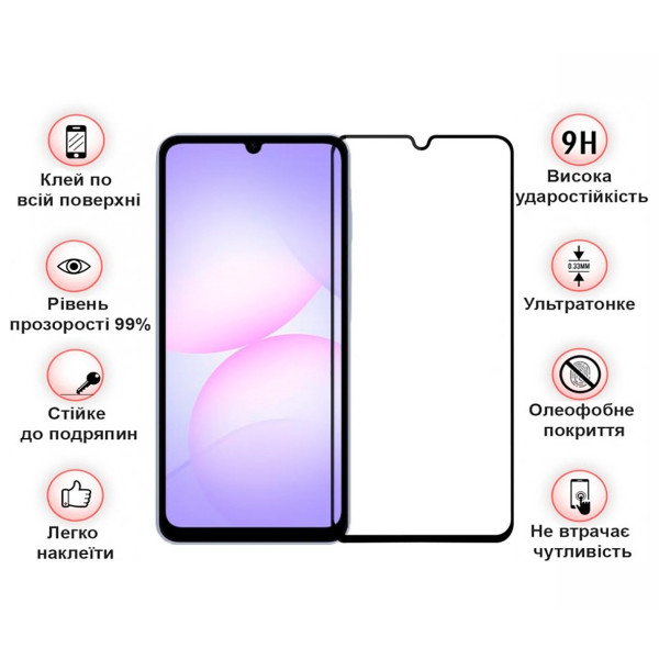Фото - Захисне скло для смартфону BeCover for Samsung Galaxy A07 SM-A075 Black (713731)