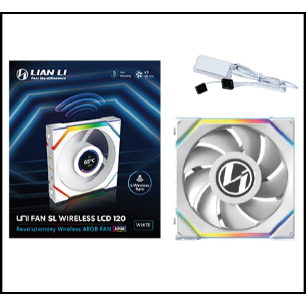 Фото - Корпусный вентилятор Lian Li UNI Fan SL WIRELESS LCD 120-1 White (G99.12SLLCD1W1W.00)