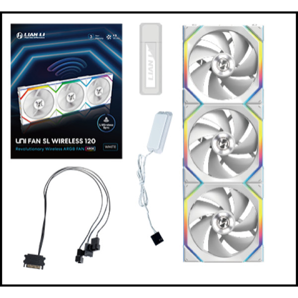 Фото - Корпусний вентилятор Lian Li Uni Fan SL WIRELESS 120-3 White (G99.12SL1W3W.00)