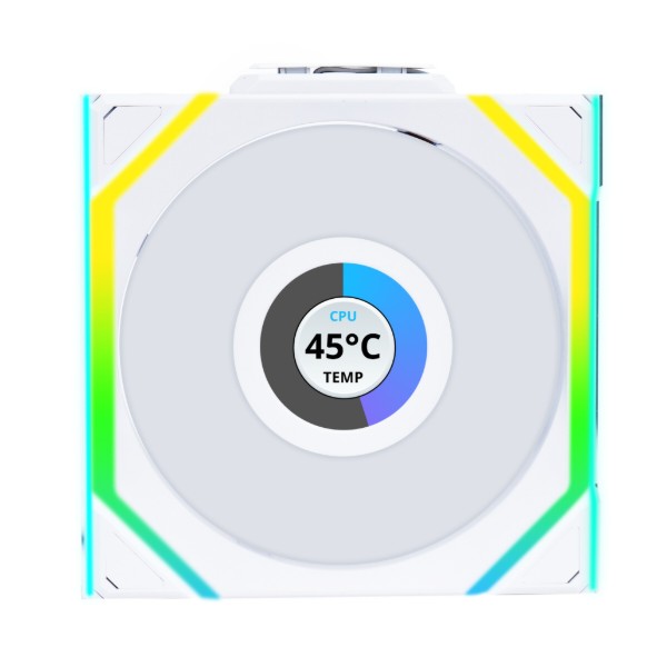 Фото - Корпусный вентилятор Lian Li UNI Fan SL WIRELESS LCD 120-1 White (G99.12SLLCD1W1W.00)