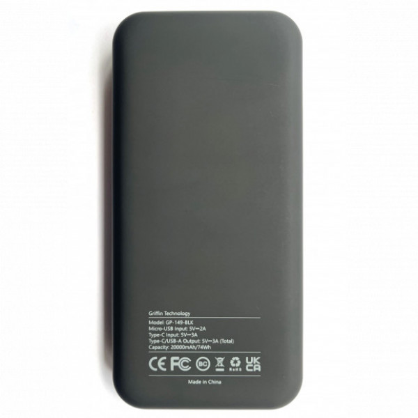 Фото - Батарея мобільна Griffin 20 000 mAh Black (GP-149-BLK)
