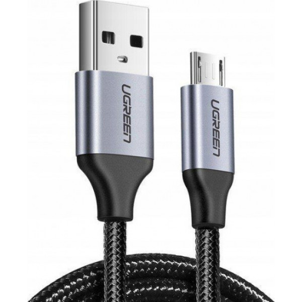 Фото - Кабель UGREEN US290 USB-A 2.0 - MicroUSB Aluminum Braid 1.5 m Black (60147)