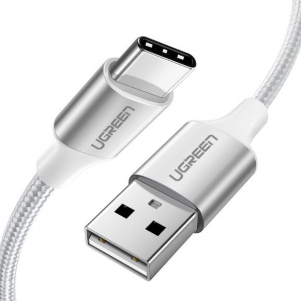 Фото - Кабель UGREEN US288 USB-A 2.0 - USB Type-C Aluminium Braid, 1.5 m White (60132) Фото - Кабель UGREEN US288 USB-A 2.0 - USB Type-C Aluminium Braid, 1.5 m White (60132)