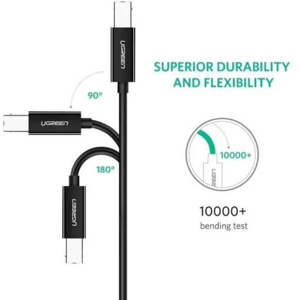 Фото - Кабель UGREEN US241 USB Type-C - USB Type-B 1m Black (80811)